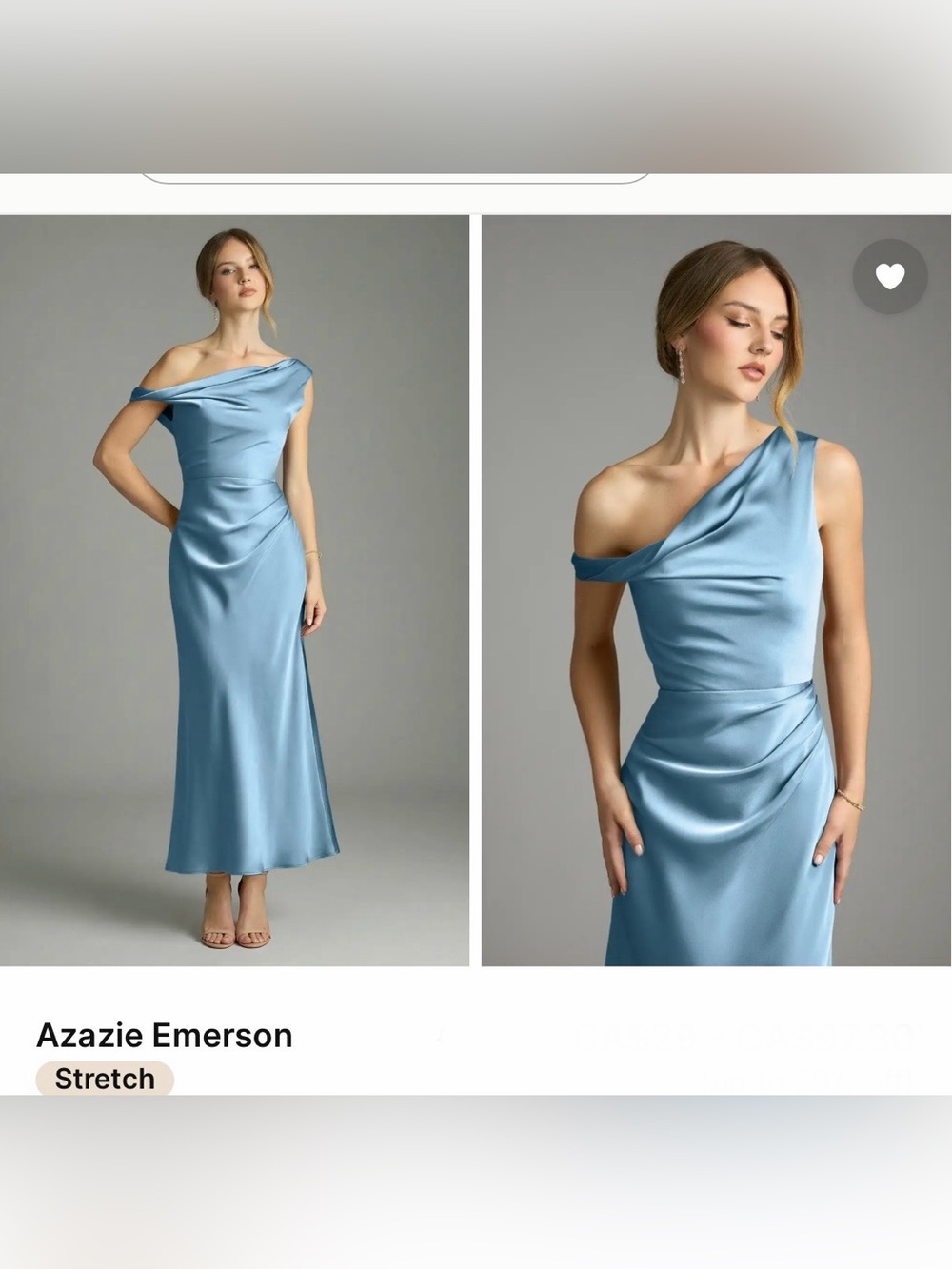 Azazie Emerson Satin Maxi Dress in Steel Blue